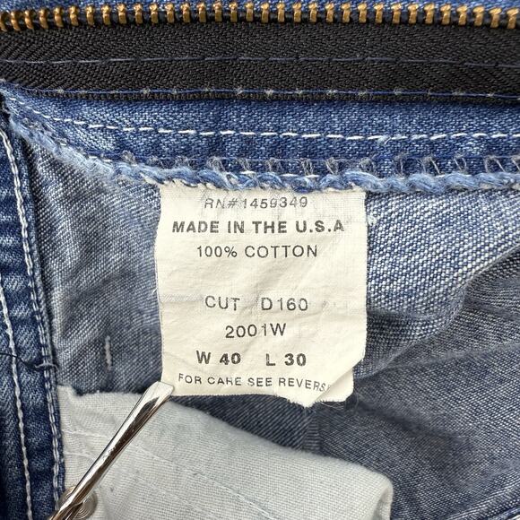 Vtg USA Works Carpenter Jeans 40x30 Blue Denim Workwear Utility Rugged Outdoor - Picture 9 of 10